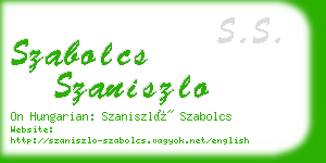 szabolcs szaniszlo business card